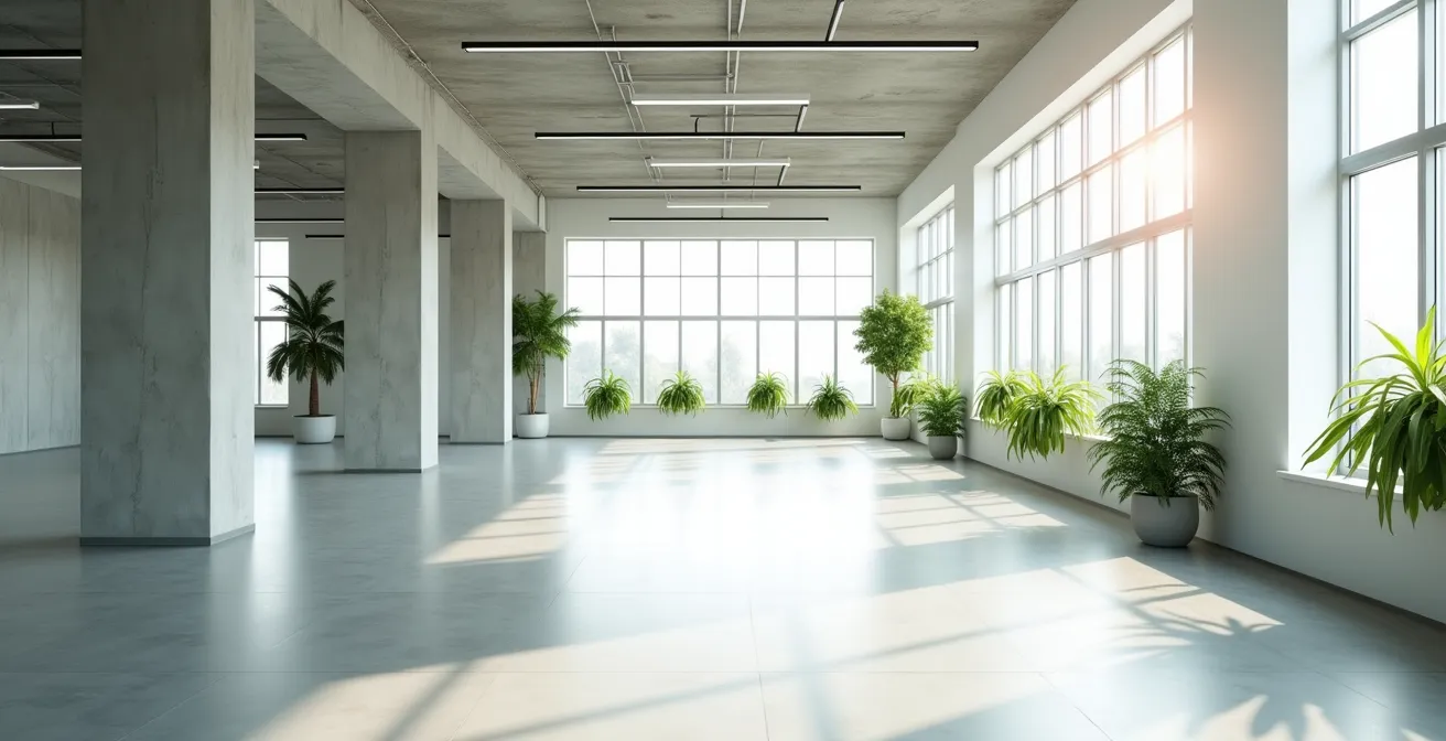 Environnement de travail moderne avec focus sur l'efficacité énergétique